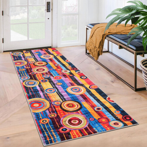 Harperlare Runner Rug Modern Low Pile 2' x 6' Red