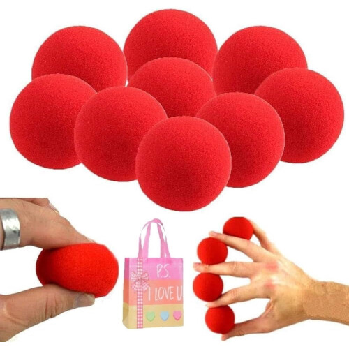 Palline di spugna magiche rosse, morbide e atossiche, 10 pezzi