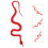Realistic Red Rubber Snake Prop1Piece 1