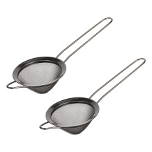 2 Stück Edelstahl Kleiner Filter Feinmaschiges Sieb Sieb-Schwarz