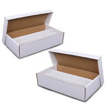 Conjunto de 2 caixas organizadoras de cartões em papelão ondulado.