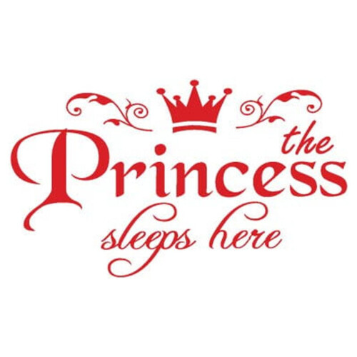 Αυτοκόλλητα τοίχου Princess Sleep Here με λουλούδια, αφαιρούμενα, 1 σετ