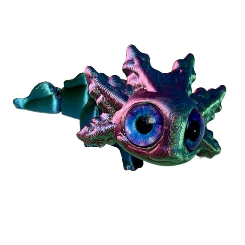 Statuette di salamandre stampate in 3D, rosse, verdi e blu (3 pezzi)