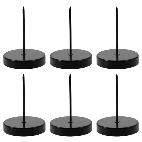 6er-Packung schwarze Säulenkerzenhalter aus Eisen