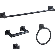 Set de accesorii pentru baie, negru mat, cu 4 piese