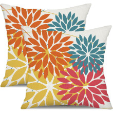 Housses de coussin d'extérieur 45 x 45 cm (18 x 18 pouces) - Lot de 2 - Imperméables