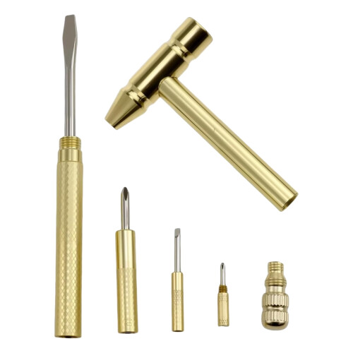Marteau compact 6 en 1 avec 3 tournevis interchangeables