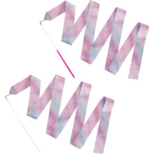 2Pcs Rhythmic Dance Ribbons, 78.7 Inch Gymnastics Ribbon Dancer Wand Dancing Ribbon Streamers for Kids
