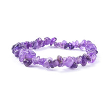 Ideias para o Dia dos Namorados: Pulseiras Elásticas com Lascas de Ametista Índigo (5,3 a 5,6 cm)