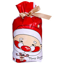 Sacchetti riutilizzabili con coulisse per carta da regalo natalizia (5 pezzi)