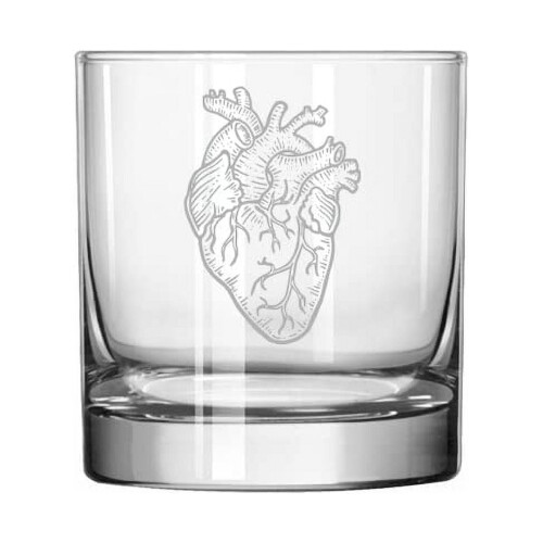 Bicchiere da whisky highball da 11 once con cuore anatomico