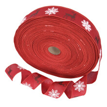 Fita de juta natalina com flocos de neve, alces e Papai Noel - Ideal para embrulhos de presente DIY, sacolas de malha e embalagens de 20x25 cm.
