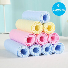 Muslin Burp Cloths, 10-pack, stora. Handtvättlappar i 100 % bomull, 6 lager, extra absorberande och mjuka (rosa, 10-pack)