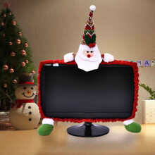 Liquidação de Decorações de Natal - Capas Elásticas de Tecido com Papai Noel e Boneco de Neve para Computador, Compatíveis com Diversos Modelos.