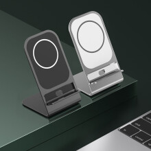 Jacenvly2024Ny 15W foldbar magnetisk trådløs oplader i flykvalitet med base, kompatibel med iPhone, kan bruges som telefonholder