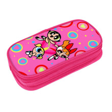 Estojo resistente para canetas e lápis das Meninas Superpoderosas, com amplo espaço de armazenamento, ideal para material escolar, escritório,