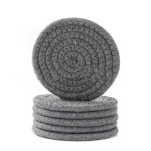Conjunto de 6 porta-copos Cterwk, em algodão tecido, para decoração de casa, proteção de mesa, adequado para diversos tipos de copos, 10,4 cm