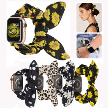 OUSITAID Scrunchie Soft Loop Armband kompatibel mit Apple Watch iWatch Series 5/4/3/2/1 (38/40 mm, Gelb)