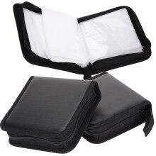 3 custodie per CD, custodia per DVD, custodia portatile con cerniera, porta CD, borsa a portafoglio per 40 dischi
