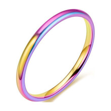 Ycandiee titanium stackable rings 2mm polished dome comfort