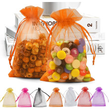 Black Organza Gift Bags 4x6 inch 100 pcs
