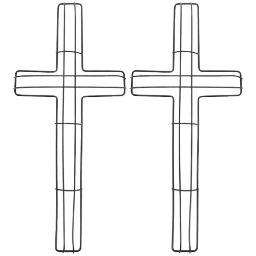 Cross-shaped metal wreath frame2pcs