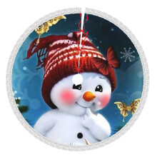 Kerstboomrok 122 cm, Winterse kerstboommat, Kerstboomrok voor rustieke kerstversiering