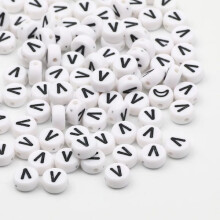 50/100/200 ks/lot 7x4mm bílé kulaté akrylové korálky s písmenem AZ, volné distanční korálky pro šperky, doplňky, DIY náramek V