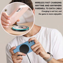 Trådløs lader for bil, 15W gjennomsiktig magnetisk absorpsjon, kompatibel med mobiltelefon, sikker og rask lading