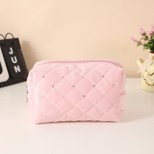 Set van 2 schattige roze pluche make-uptasjes voor vrouwen en meisjes, etui voor pennen en cosmetica, reisetui met ritssluiting, geschikt voor