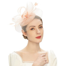 Yubnlvae Hoofdbanden voor Dames, Tea Party Fascinator, Kentucky Derby Hoed Fascinator, Pillbox Hoed, Hoofdband voor Cocktails, Hoofddoek, Beige
