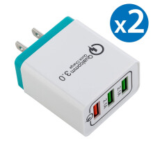 3-ports QC3.0USB vægoplader, FREEDOMTECH hurtigopladning kompatibel med iPhone X/8Plus, Samsung Galaxy Note8/S8/S8+/S7/S6Edge+, LG
