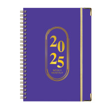 Agenda Lksixu2025 con rilegatura a spirale, formato A5, copertina rigida con linguette, carta spessa da 120 g/m², agenda settimanale e mensile,