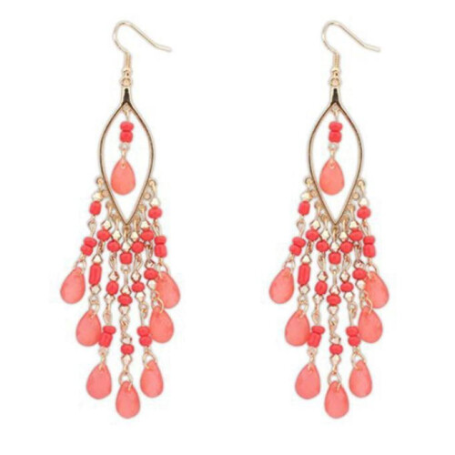 Kiplyki Wholesale1Pair Γυναικείο Γούρι Μποέμ Πολύχρωμες Χάντρες Σταγόνες για τα Αυτιά