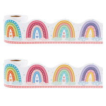 2 rollos de bordes para tablón de anuncios, 40 metros (131,2 pies), ribete decorativo impermeable para aulas, salones de fiestas y uso en interiores