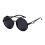 Runde schwarze Sonnenbrille, schwarze Gläser 1