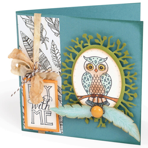 Razítka Sizzix Fox Tales Collection s motivem sov a peří