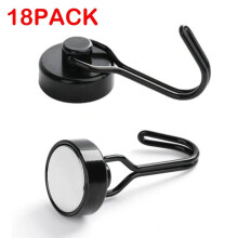 Haomacro Heavy Duty Magnetic Hook Black 18-Pack