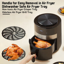 Plateau de cuisson pour friteuse à air Xinyolin6QT - Plaque de cuisson antiadhésive avec grille pour friteuse à air Gourmia