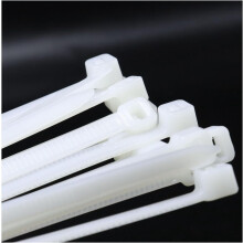 Witte kabelbinders, 14 inch (35,5 cm), geschikt voor buitengebruik, UV-bestendig, 100 stuks, treksterkte 80 pond (36 kg), plastic kabelbinders.