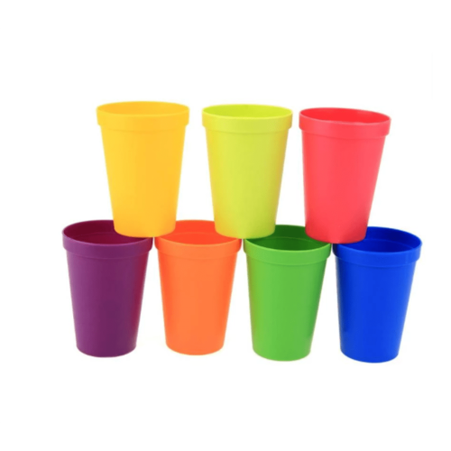 Happon kids plastic cups unbreakable 7 oz 8 pack