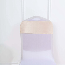 Beige satinstolsskärp med knytrosetter, 25 st, 15x283 cm