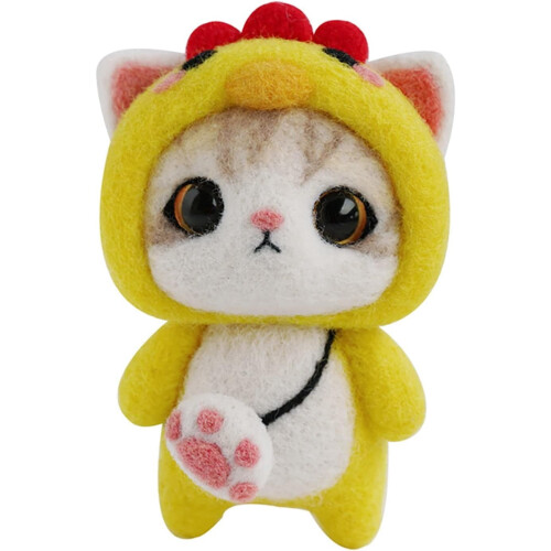 Felt Kitty Needle Felting Kit for Beginners Yellow Paw