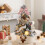 Pink Flocked Desktop Christmas Tree Ornament Set 1