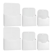 6-delige set magnetische dossierhouders, A4-formaat, magnetische papierhouder, tijdschriftenhouder, posthouder, wandmaphouder, opbergvak (S/M/L)
