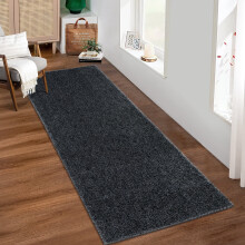 Shag Runner Rug Black 2 ft x 10 ft