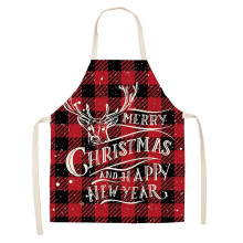 Christmas Kitchen Apron with Socks Red Black Buffalo Plaid