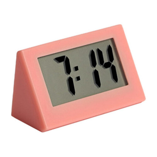 Linyer Mini LED Digital Clock 24H Battery-Powered Orange Red