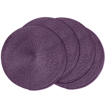 Round braided placemats set of 4 purple 15 inch
