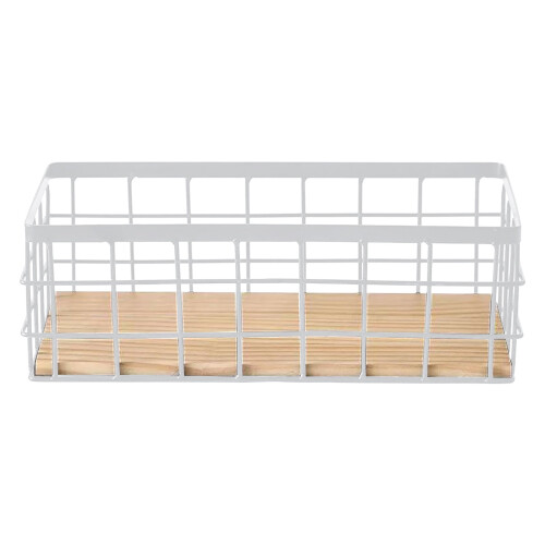 Metal Wire Wall-Mounted Storage Basket, No Drilling
